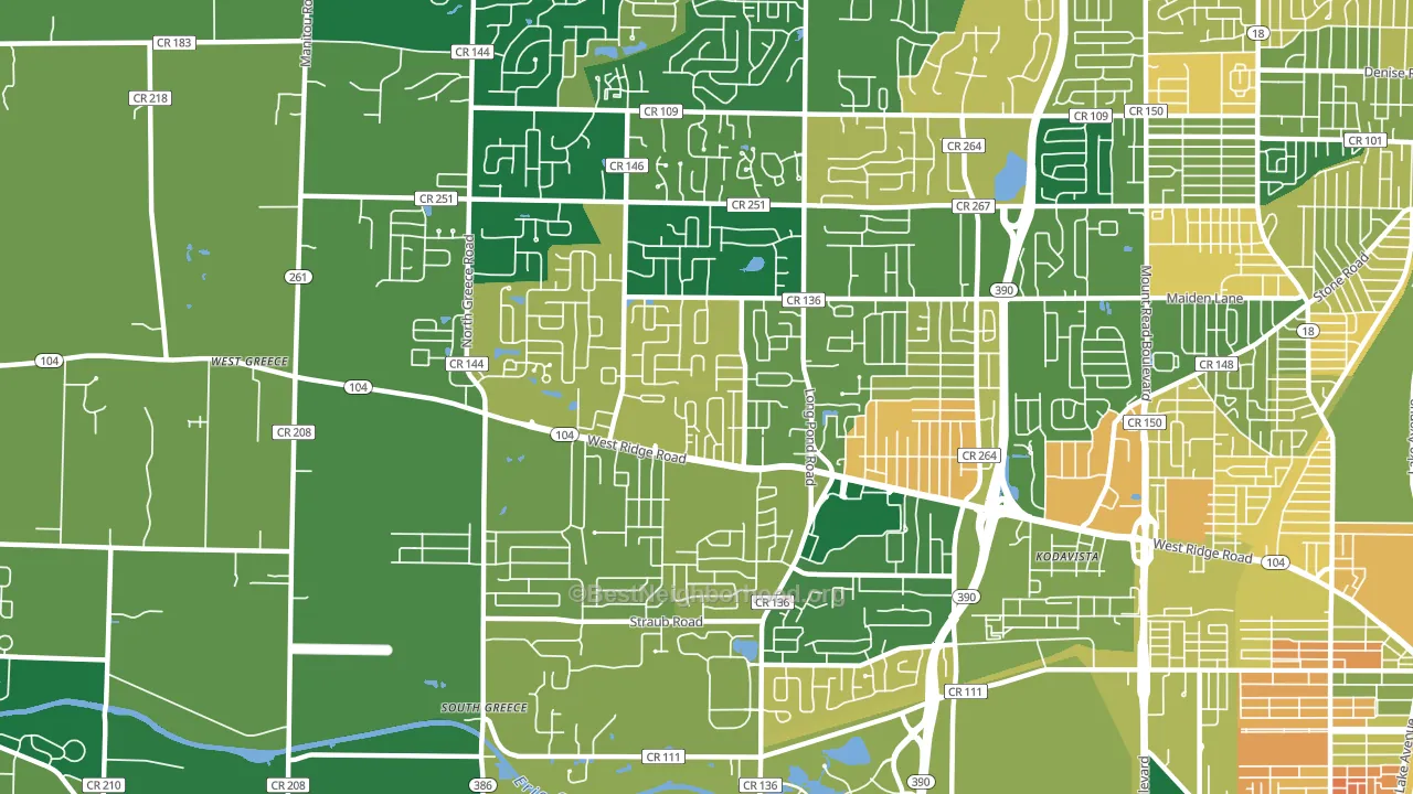 14626, NY block-group voter-turnout map