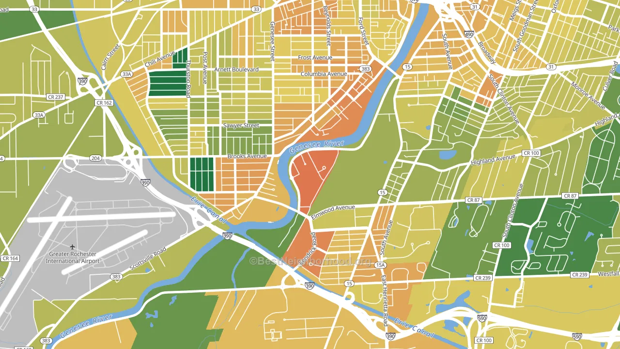 14627, NY block-group voter-turnout map