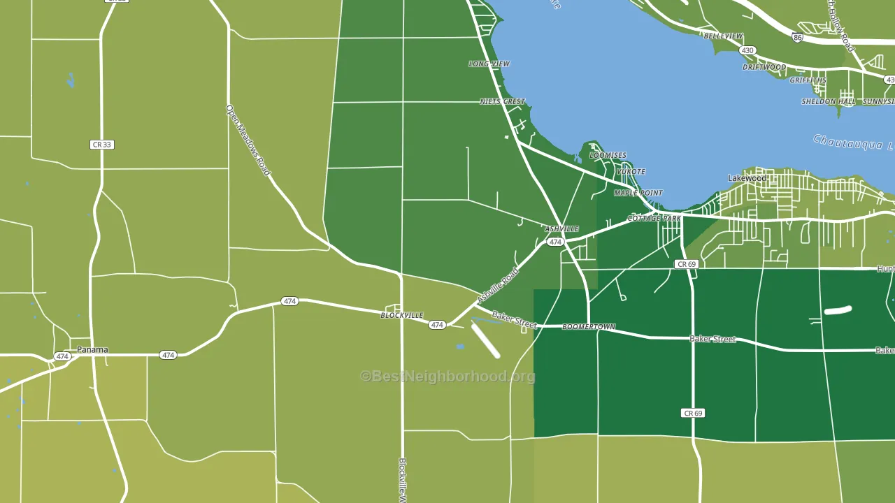 14710, NY block-group voter-turnout map