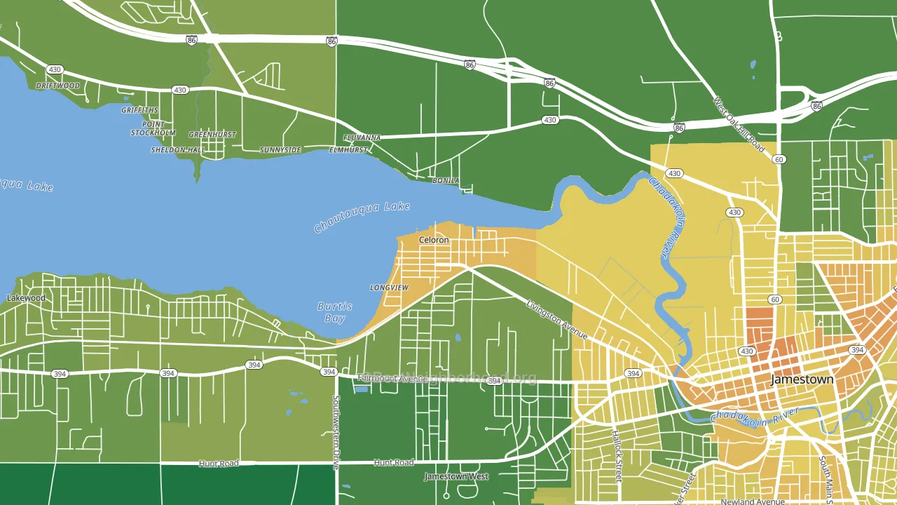 14720, NY block-group voter-turnout map