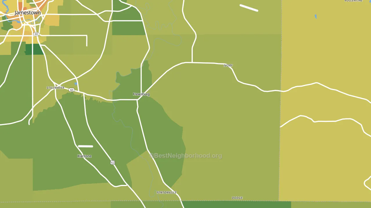 14738, NY block-group voter-turnout map