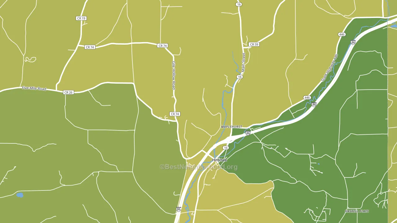 14743, NY block-group voter-turnout map