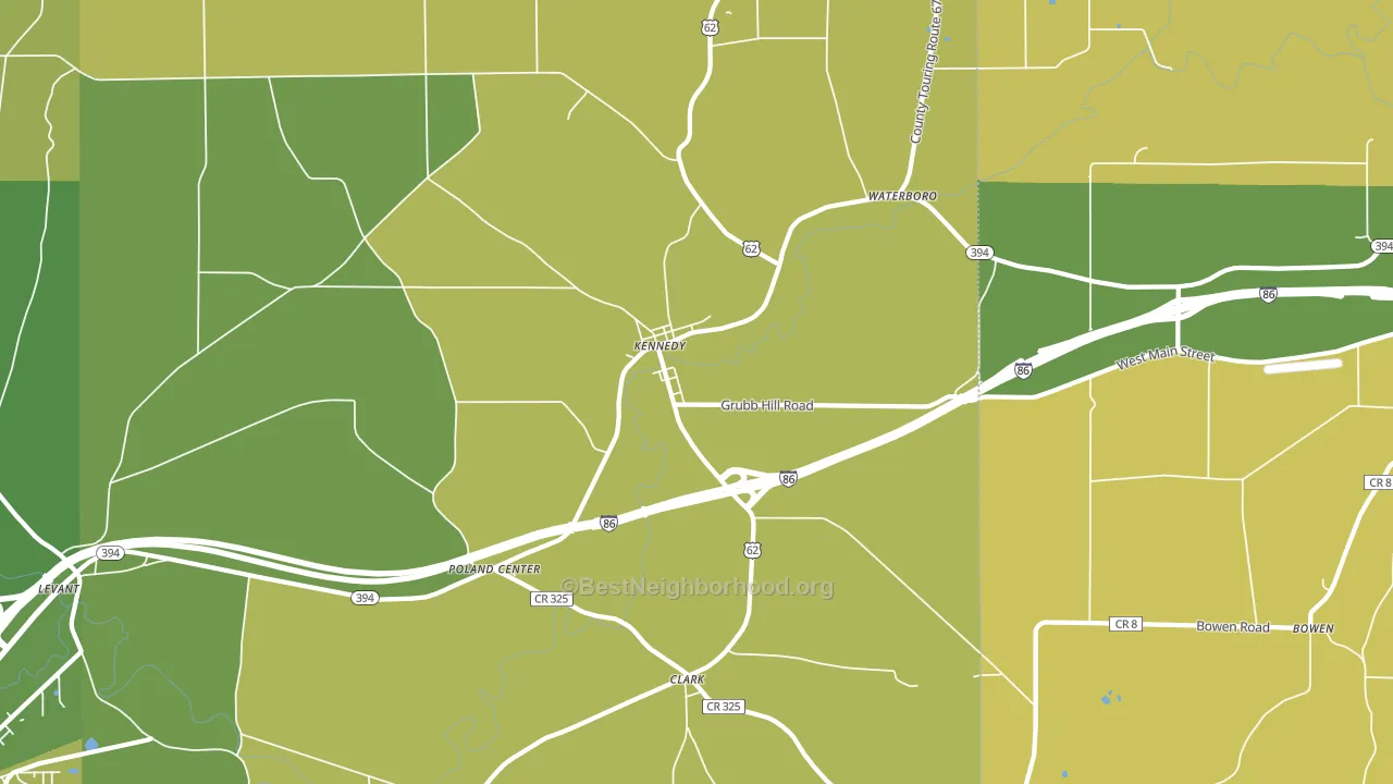 14747, NY block-group voter-turnout map