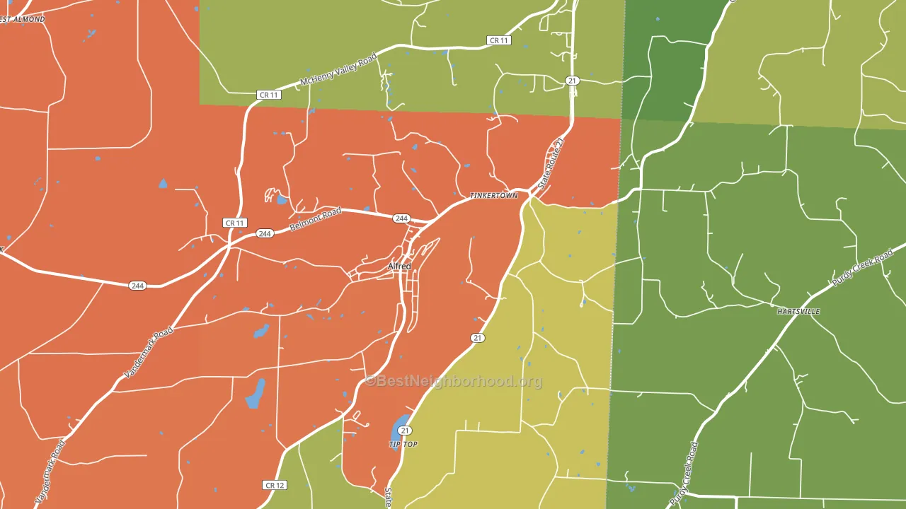 14803, NY block-group voter-turnout map