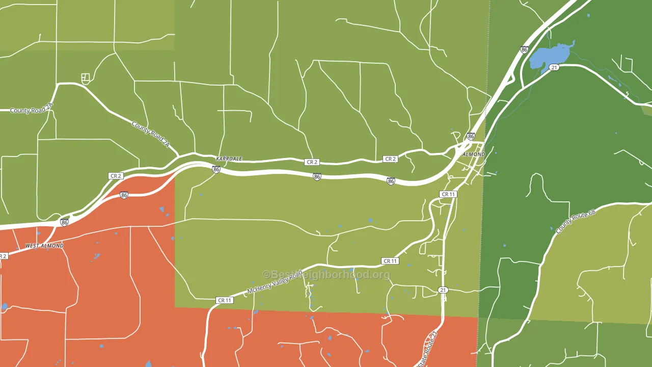 14804, NY block-group voter-turnout map