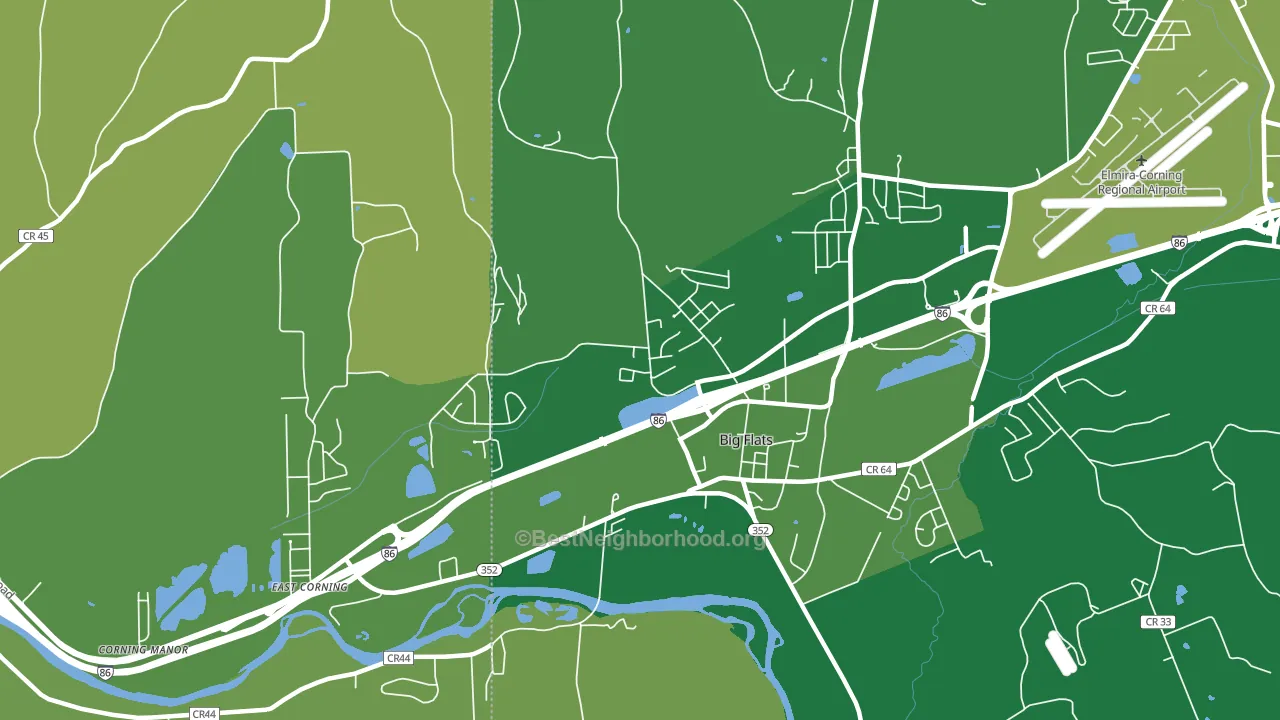 14814, NY block-group voter-turnout map