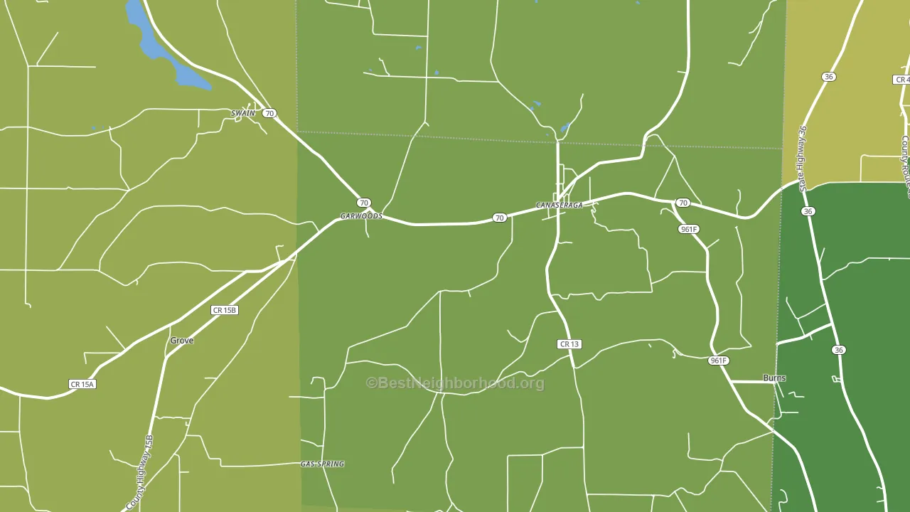 14822, NY block-group voter-turnout map