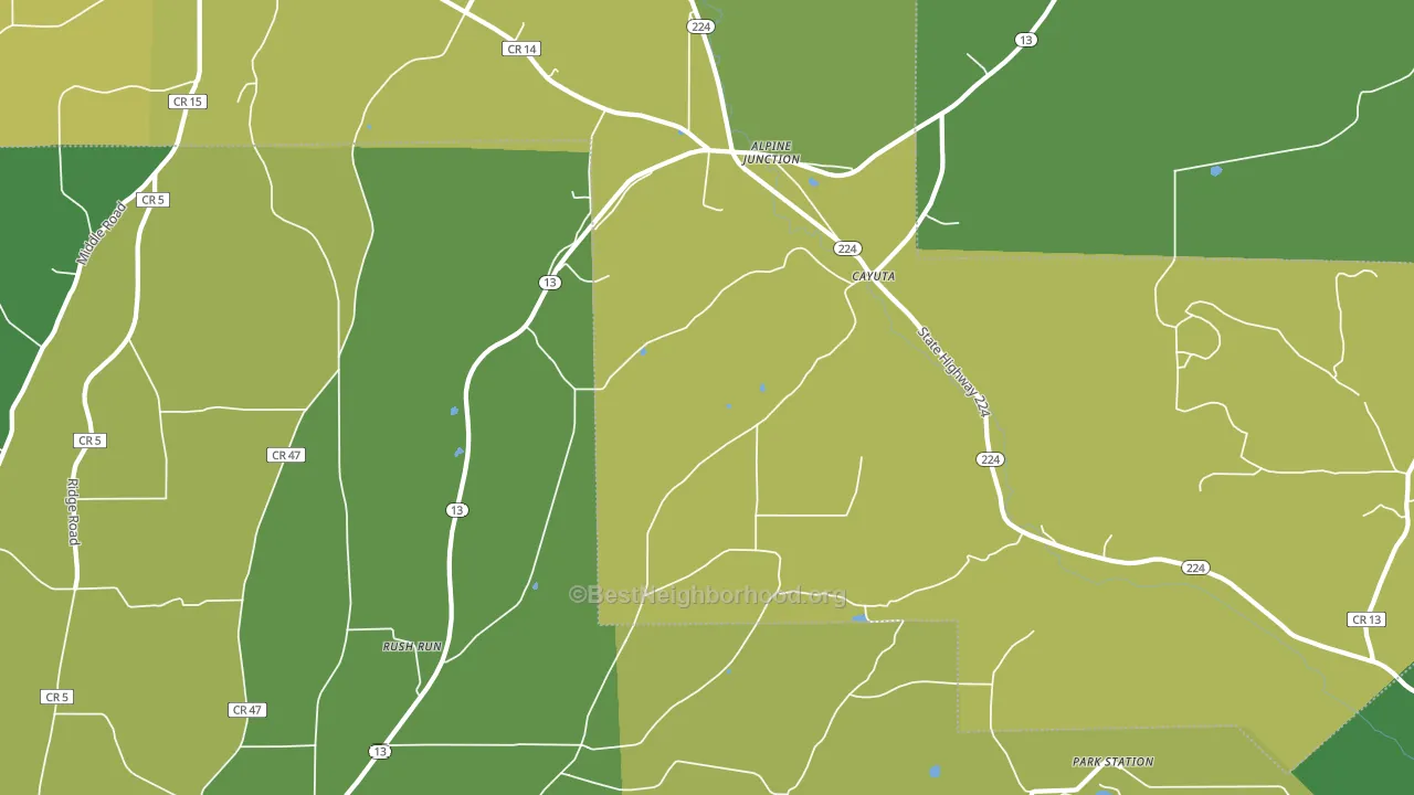 14824, NY block-group voter-turnout map