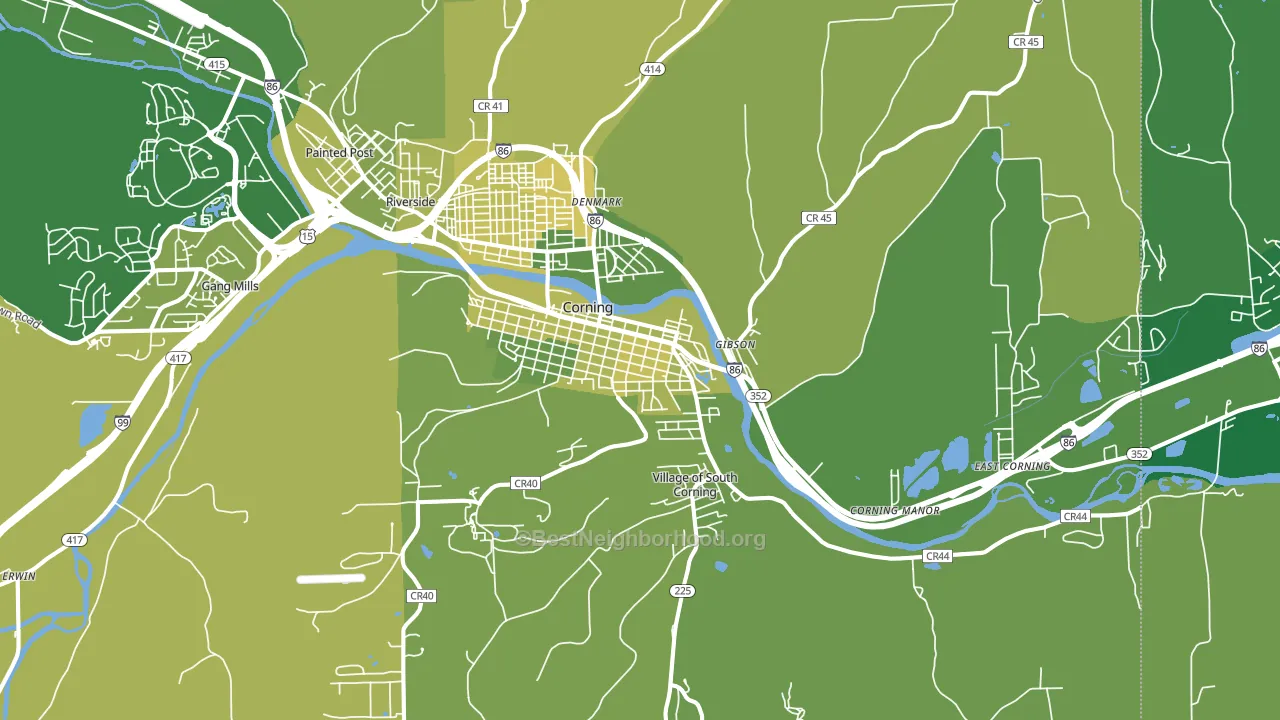 14830, NY block-group voter-turnout map