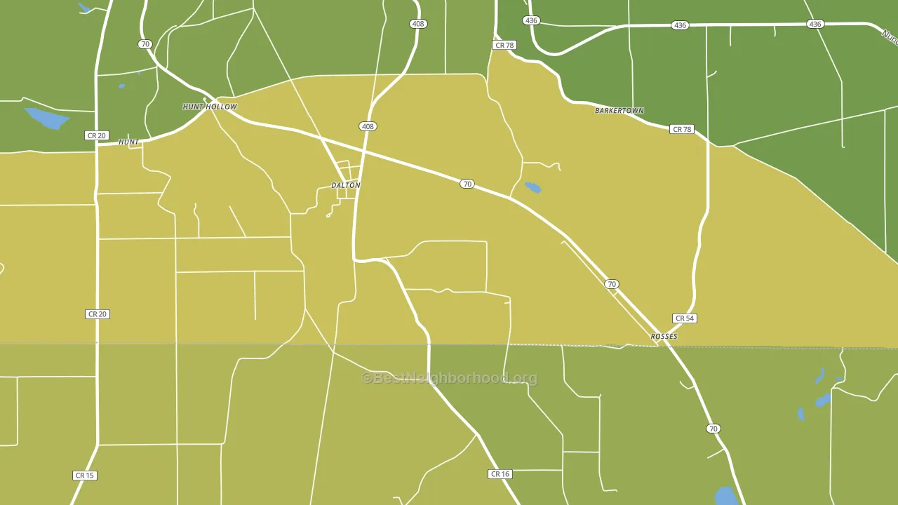 14836, NY block-group voter-turnout map