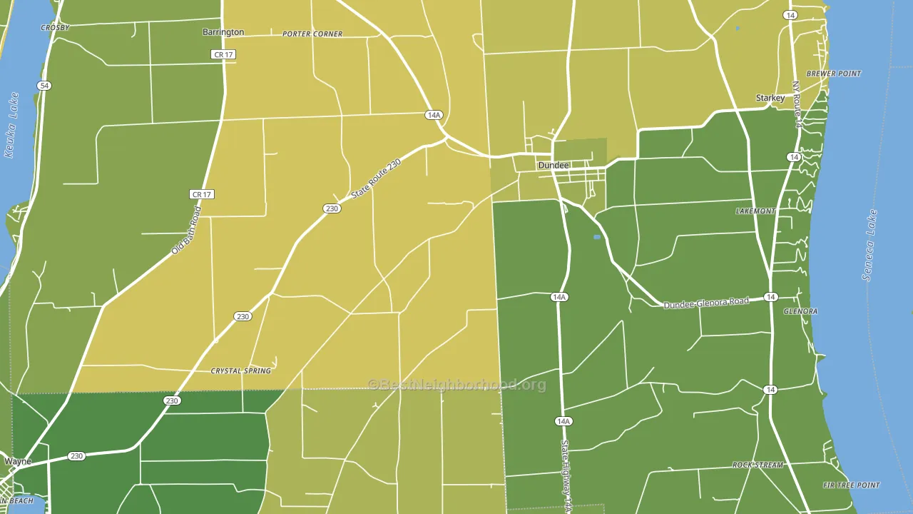 14837, NY block-group voter-turnout map