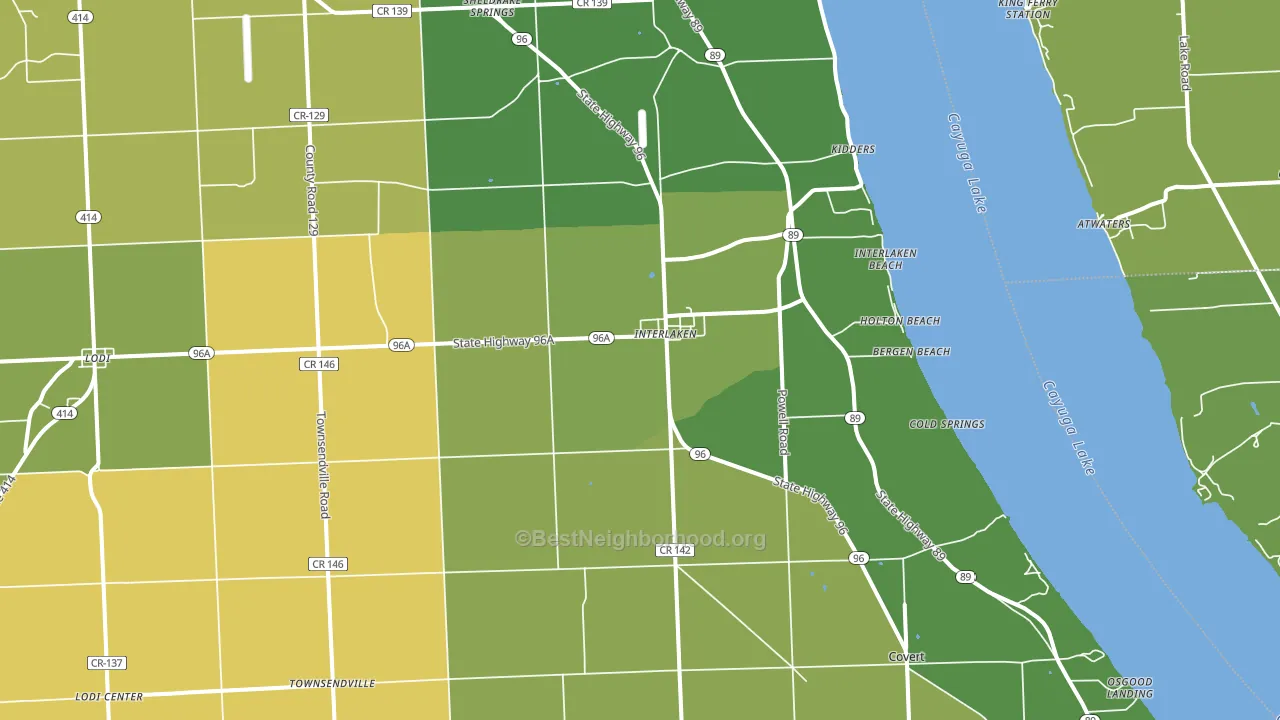 14847, NY block-group voter-turnout map