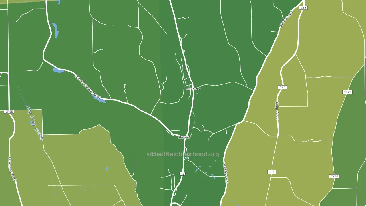14864, NY block-group voter-turnout map