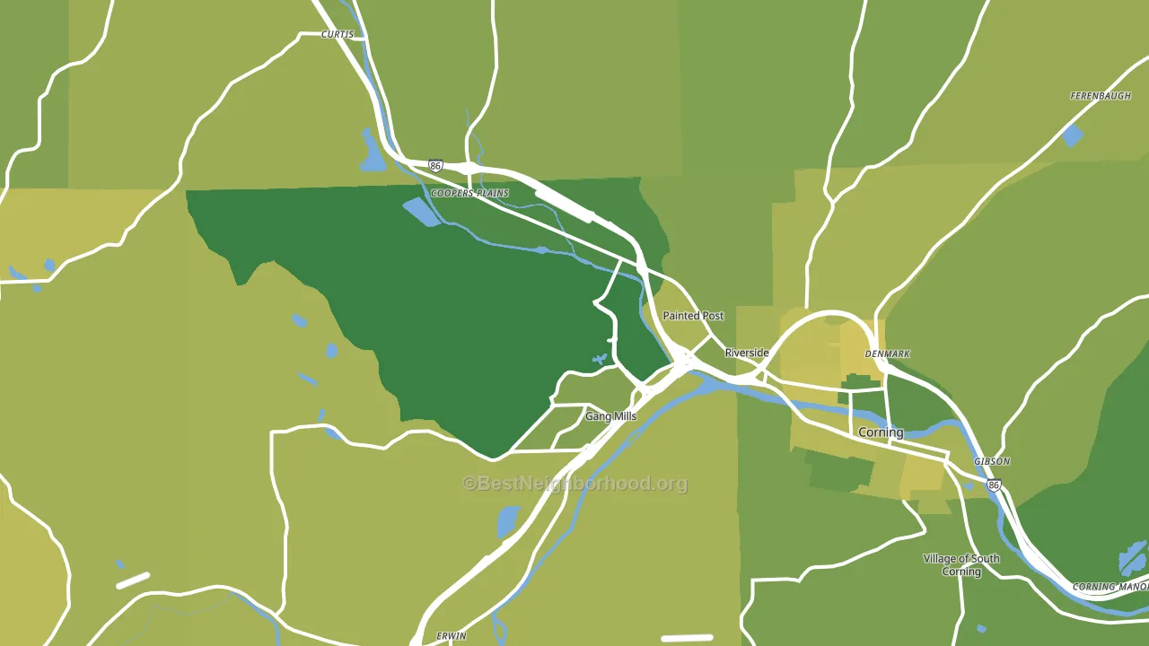 14870, NY block-group voter-turnout map