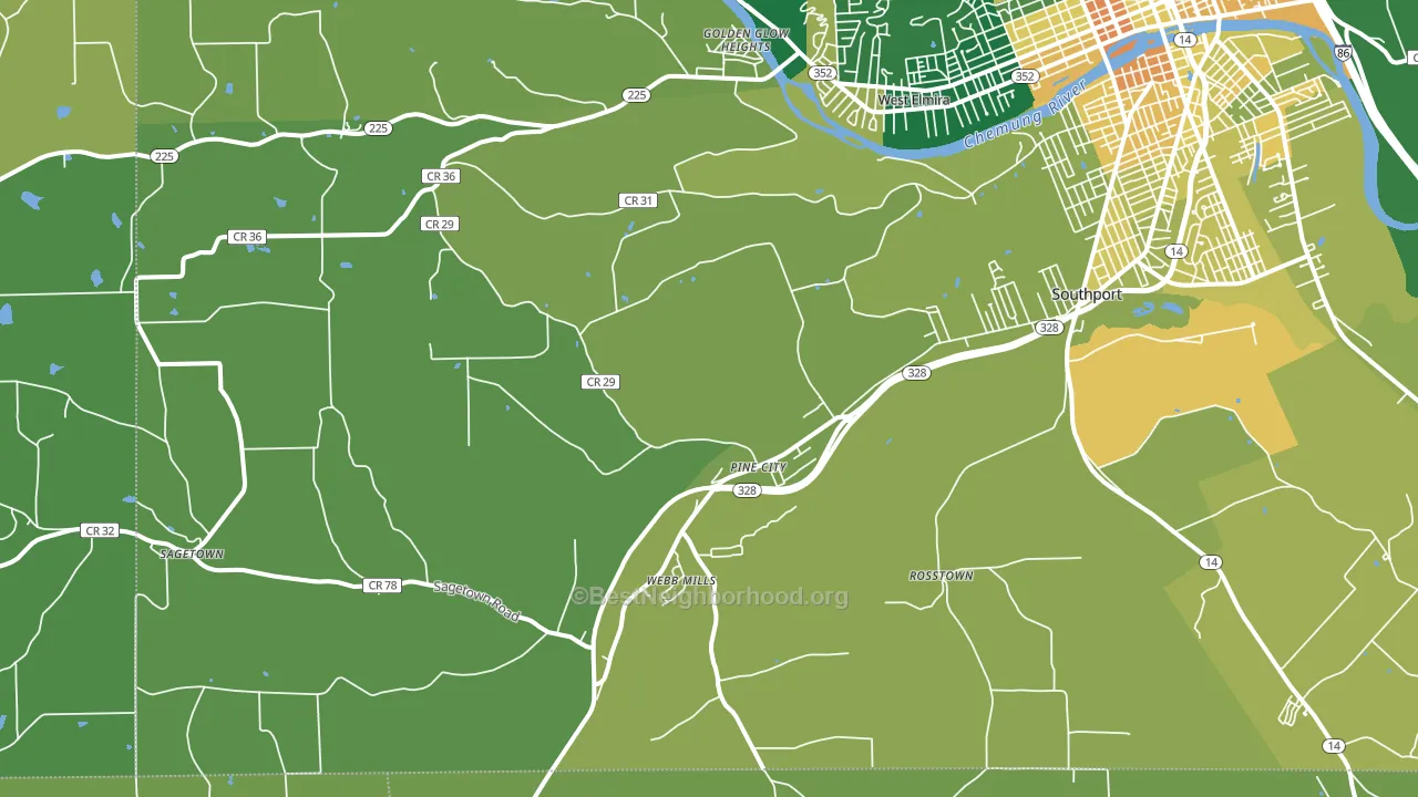14871, NY block-group voter-turnout map