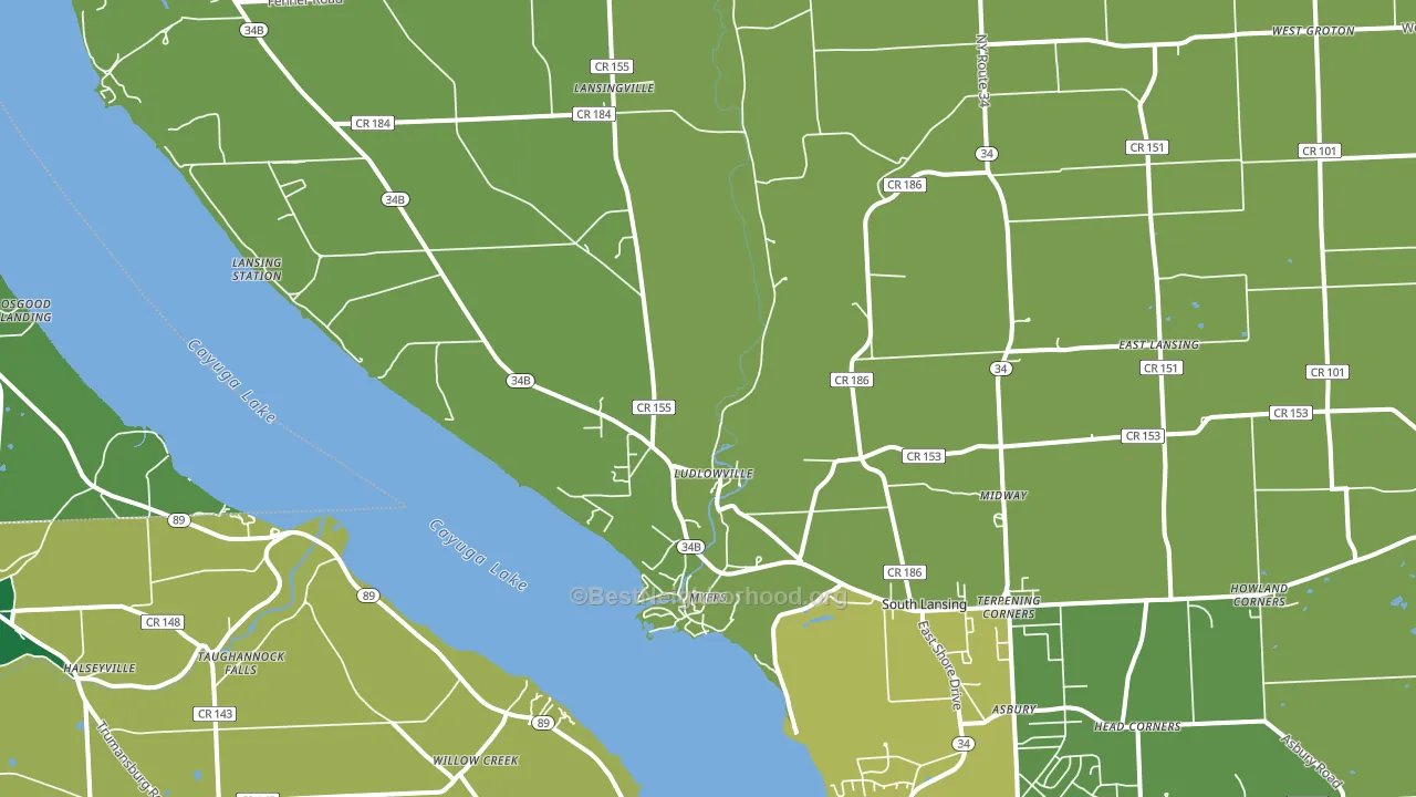 14882, NY block-group voter-turnout map