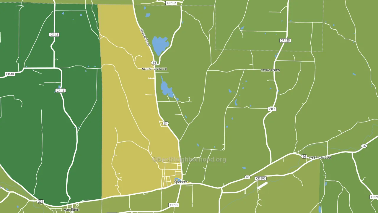 14883, NY block-group voter-turnout map