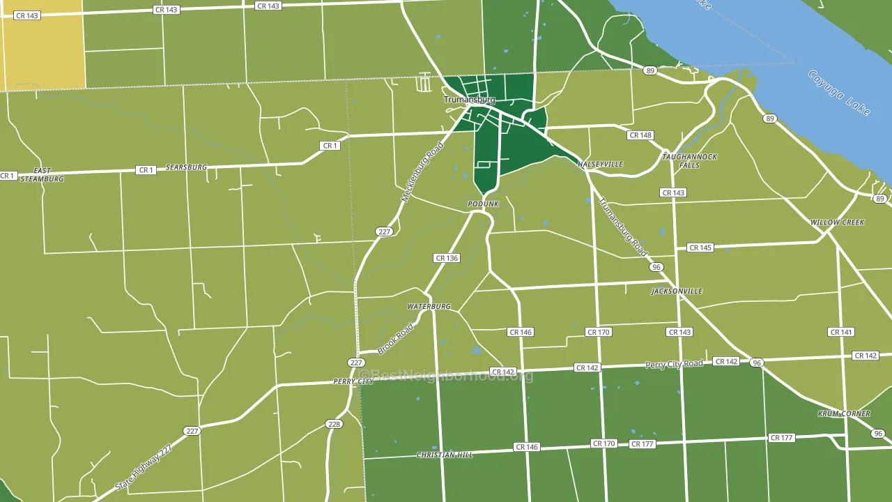 14886, NY block-group voter-turnout map