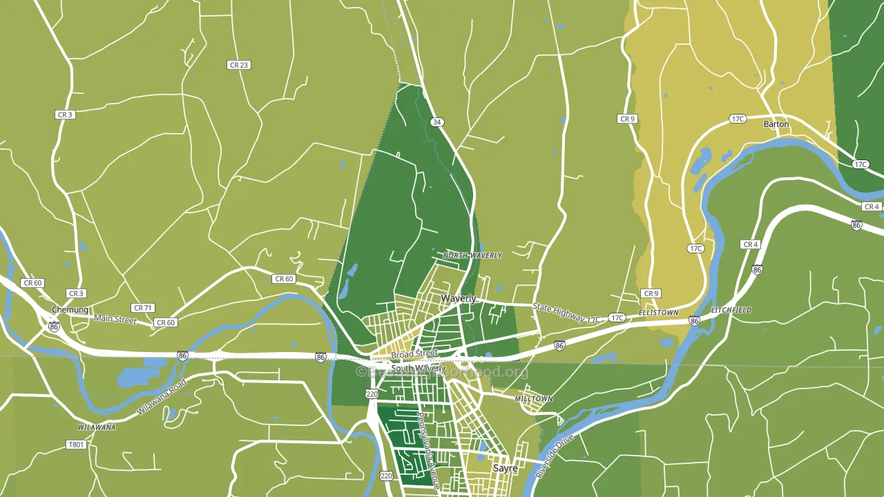 14892, NY block-group voter-turnout map