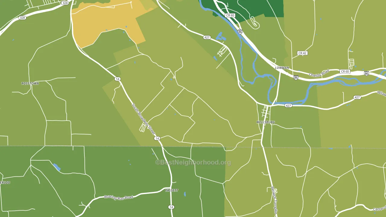 14894, NY block-group voter-turnout map