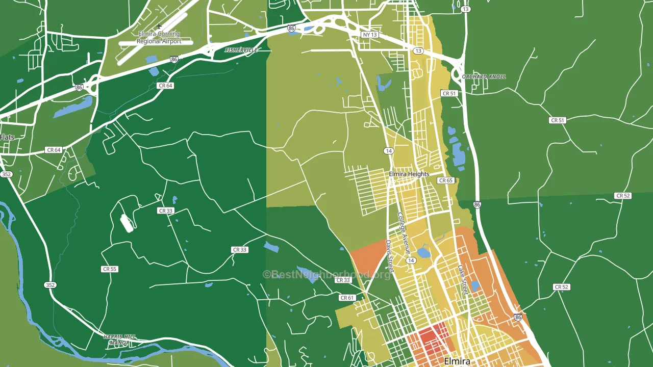 14903, NY block-group voter-turnout map
