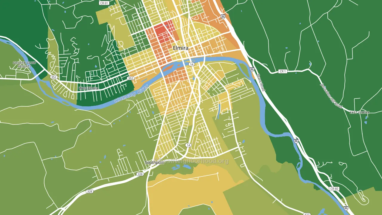14904, NY block-group voter-turnout map