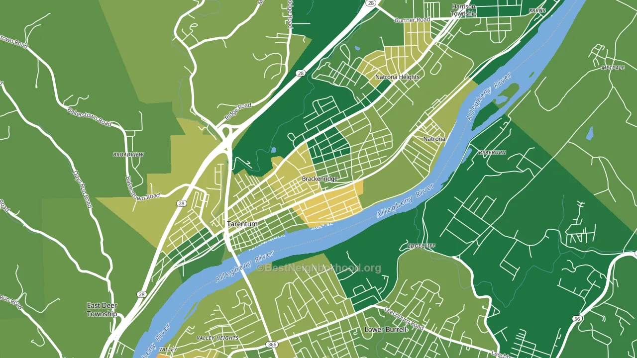 15014, PA block-group voter-turnout map