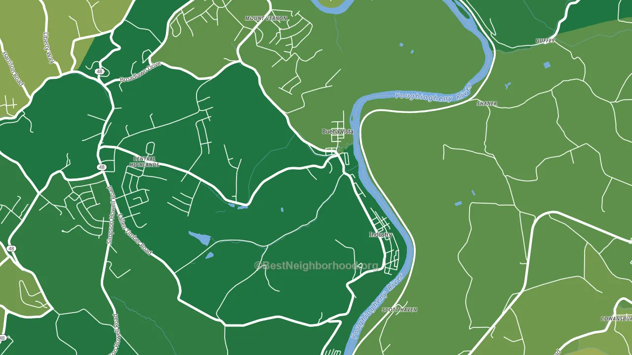 15018, PA block-group voter-turnout map