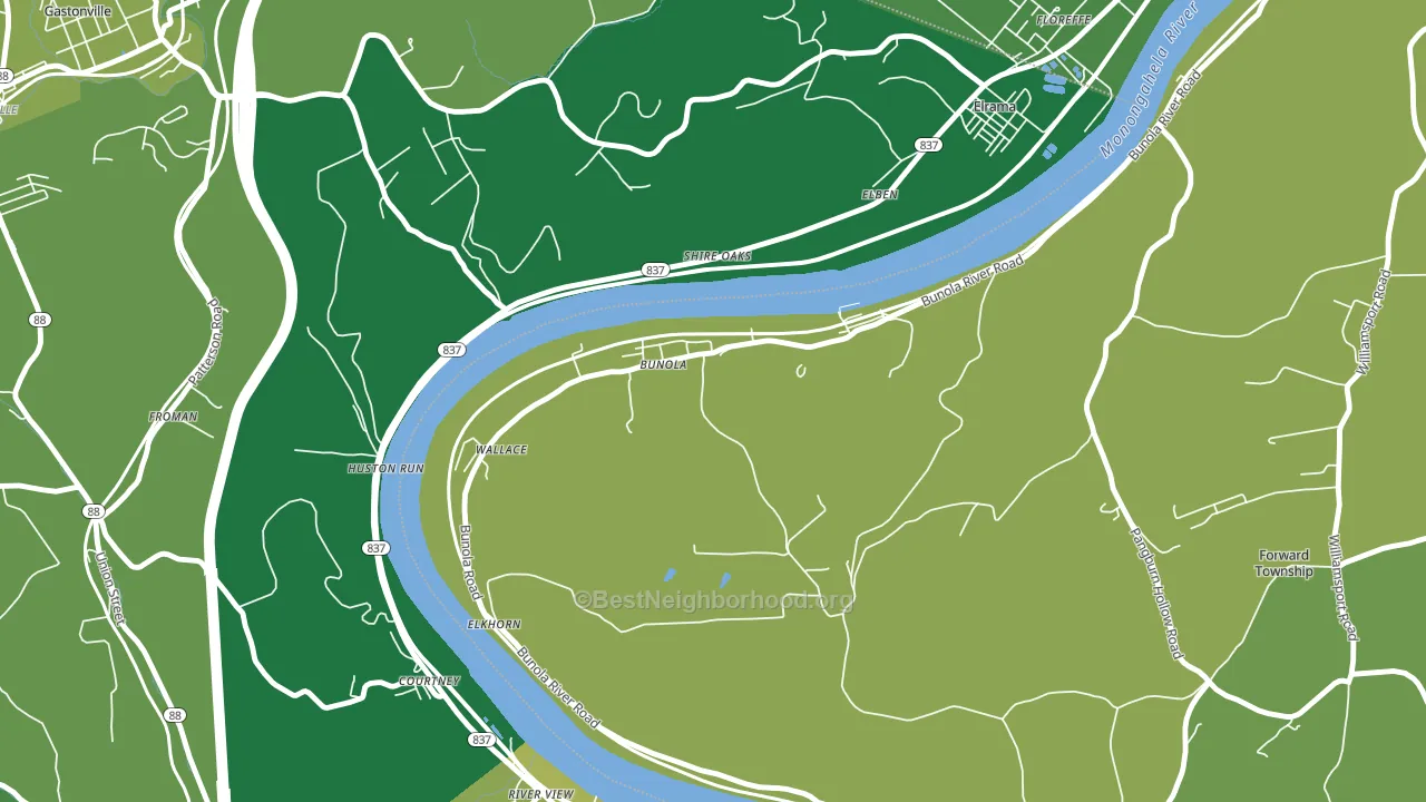 15020, PA block-group voter-turnout map