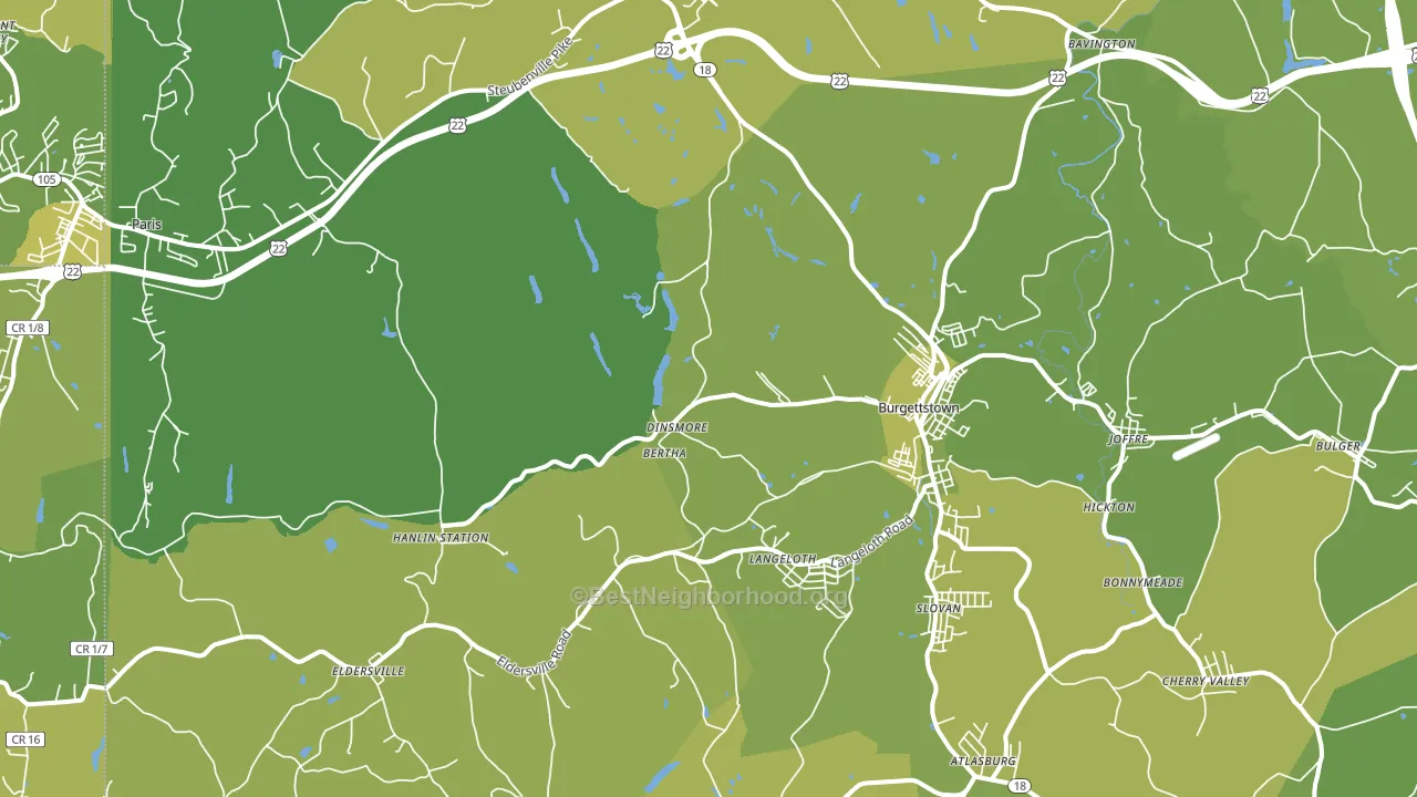 15021, PA block-group voter-turnout map
