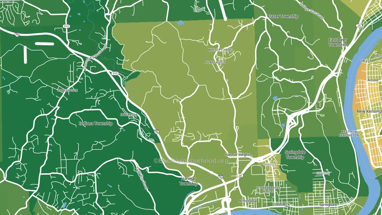 15024, PA block-group voter-turnout map