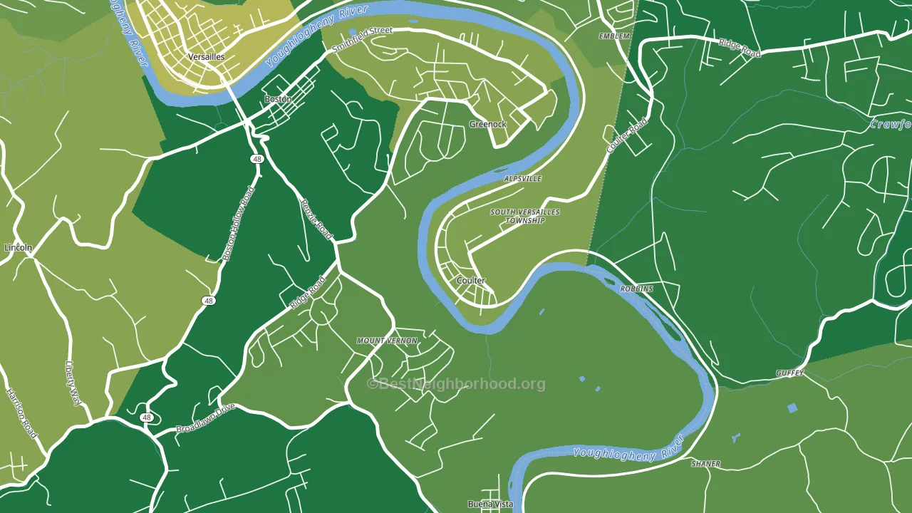 15028, PA block-group voter-turnout map