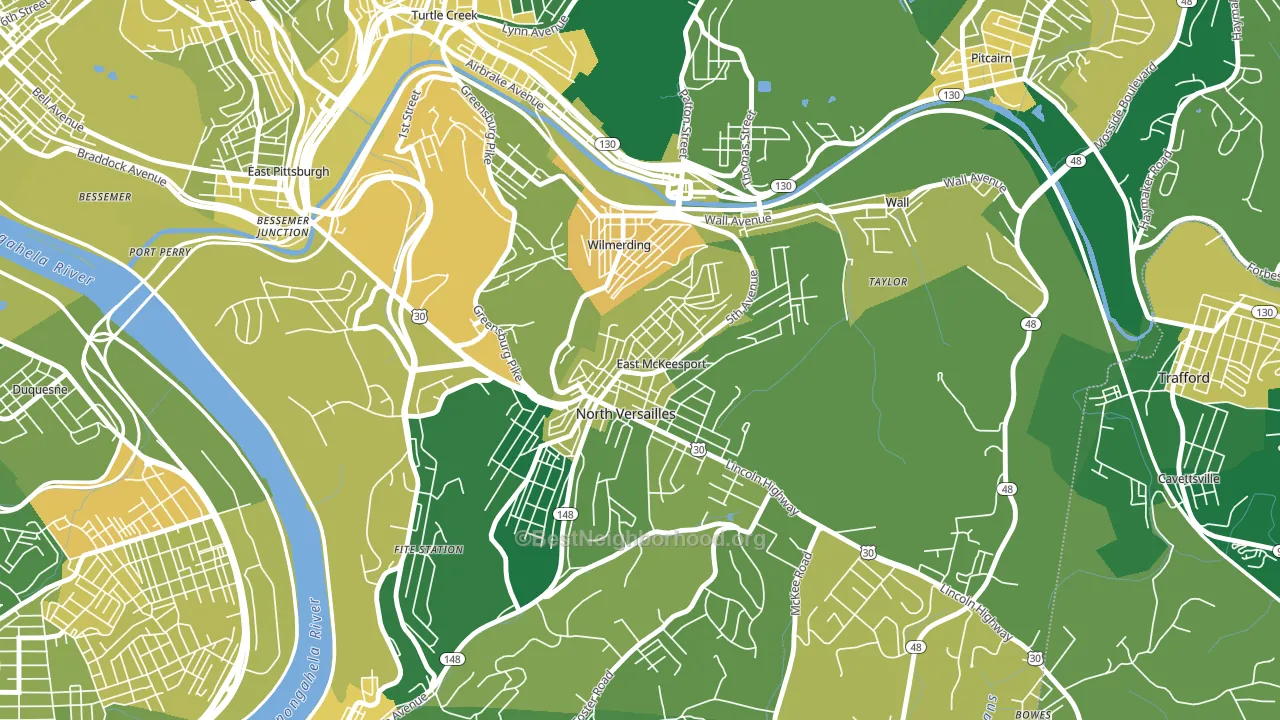 15035, PA block-group voter-turnout map