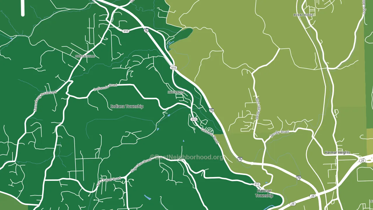 15051, PA block-group voter-turnout map