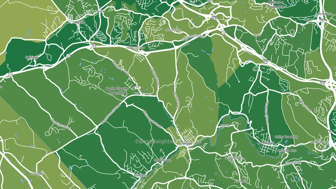 15071, PA block-group voter-turnout map