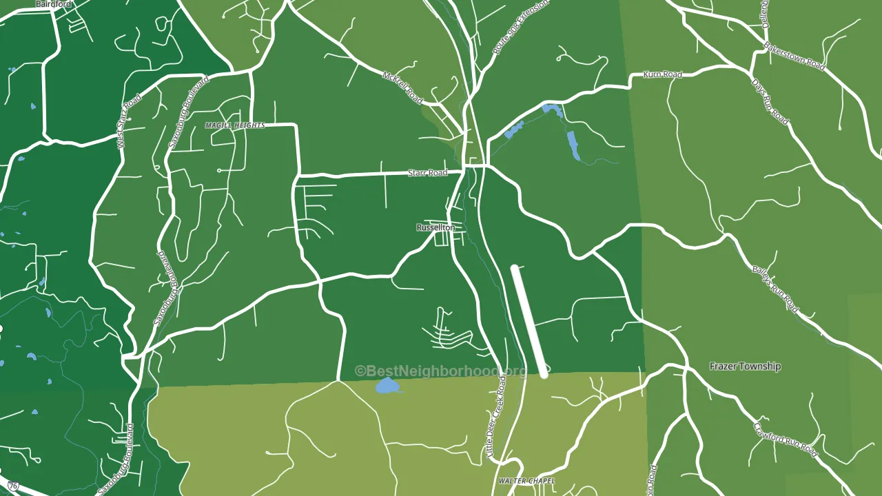 15076, PA block-group voter-turnout map