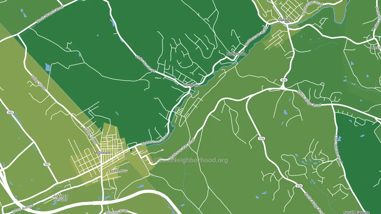 15082, PA block-group voter-turnout map