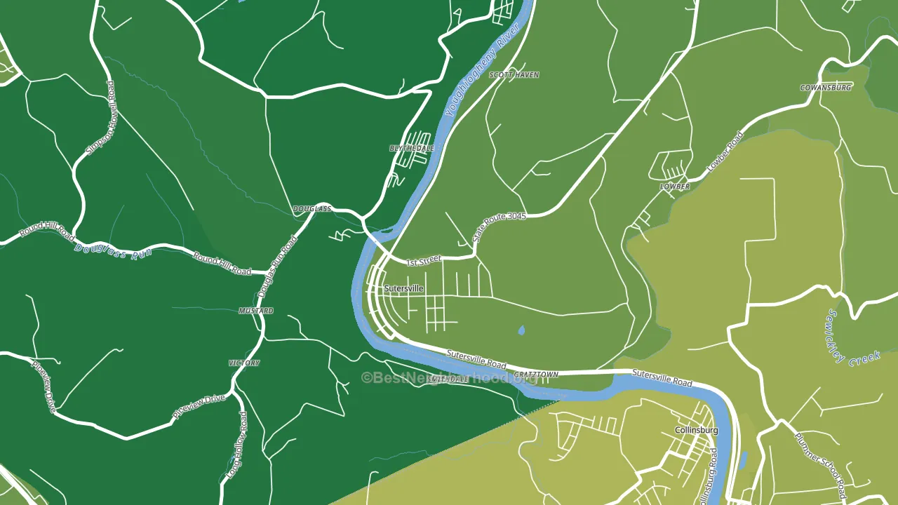 15083, PA block-group voter-turnout map