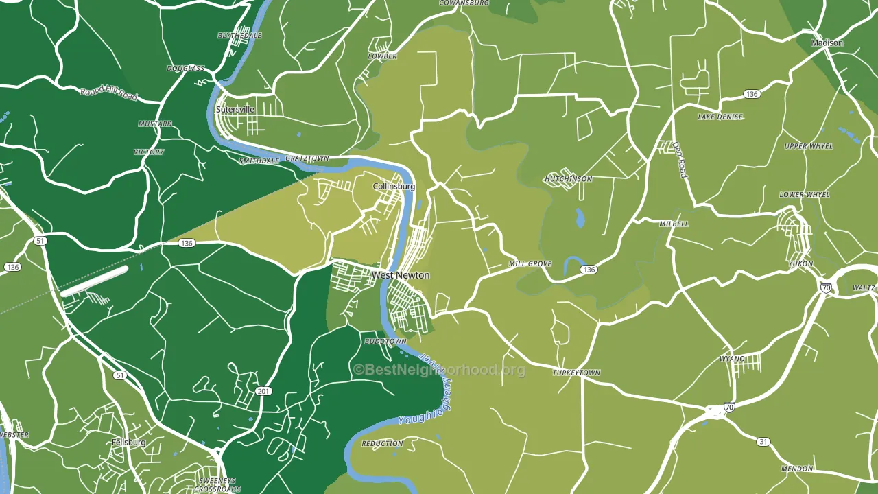 15089, PA block-group voter-turnout map