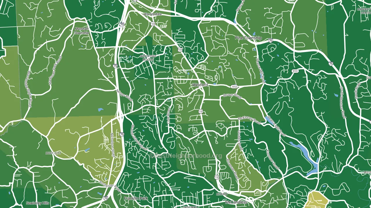 15090, PA block-group voter-turnout map