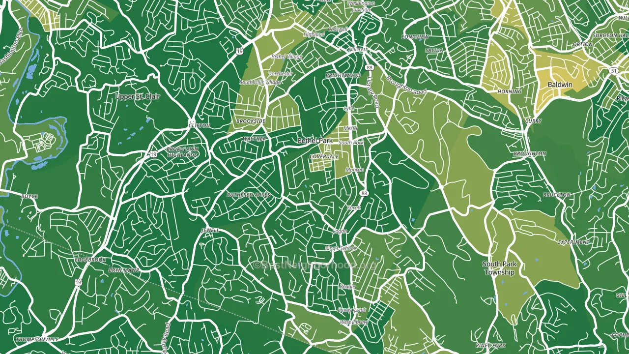 15102, PA block-group voter-turnout map
