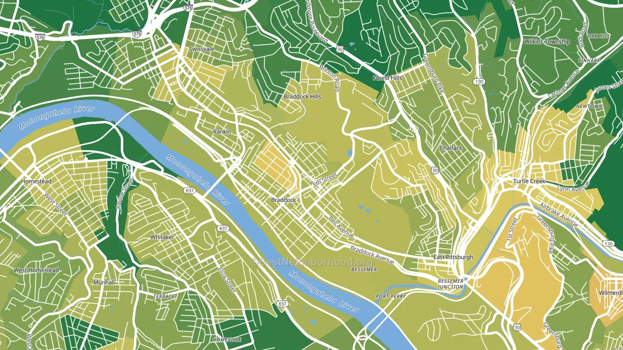 15104, PA block-group voter-turnout map