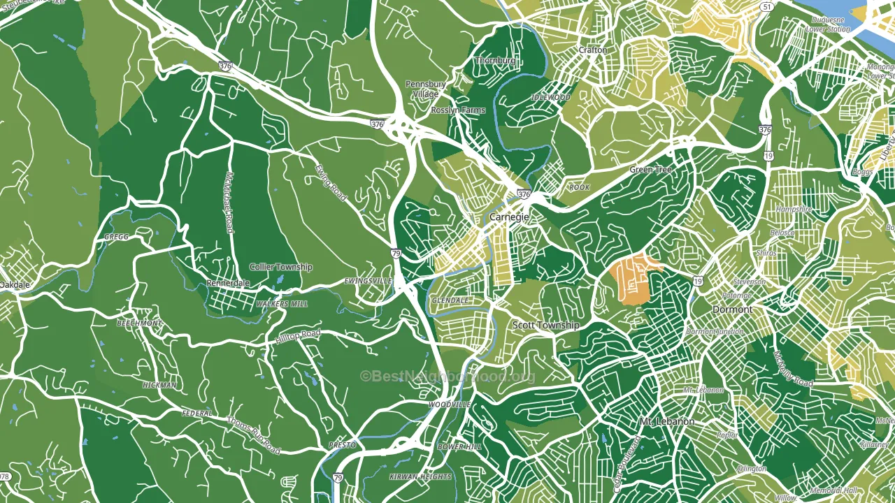 15106, PA block-group voter-turnout map