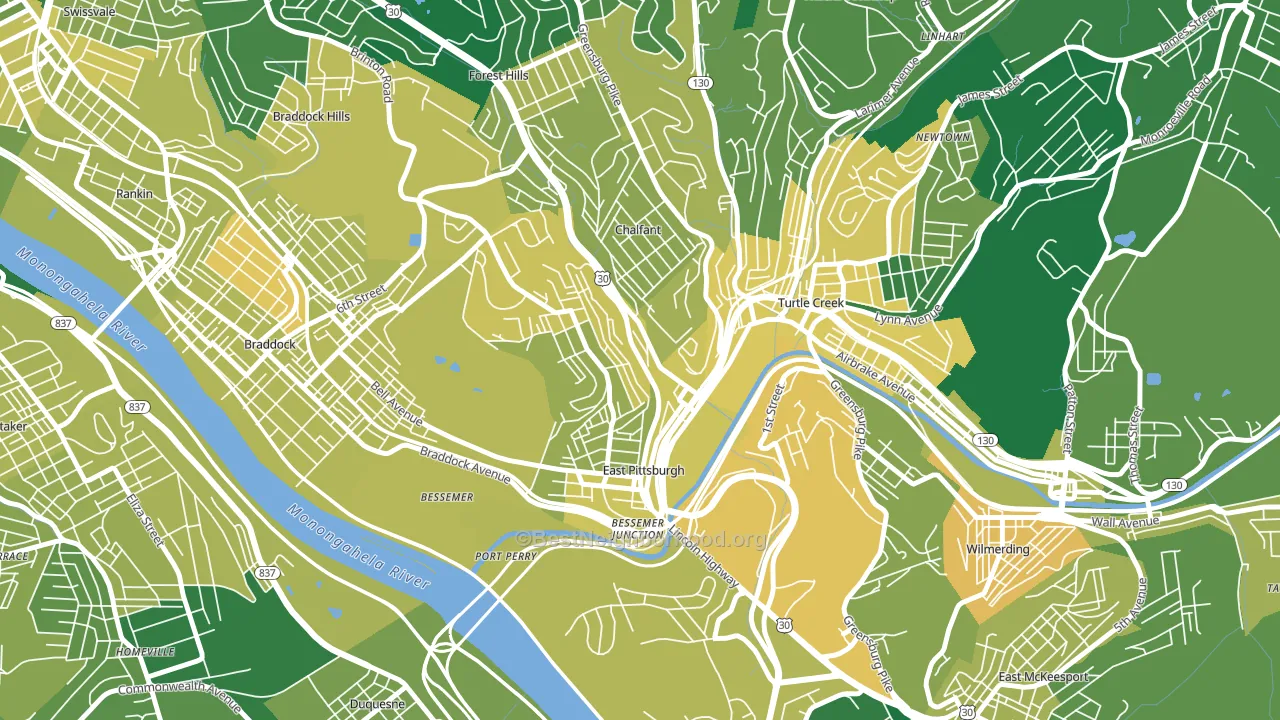 15112, PA block-group voter-turnout map