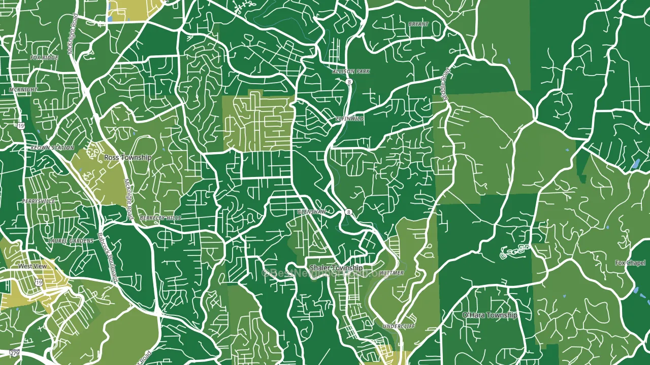 15116, PA block-group voter-turnout map