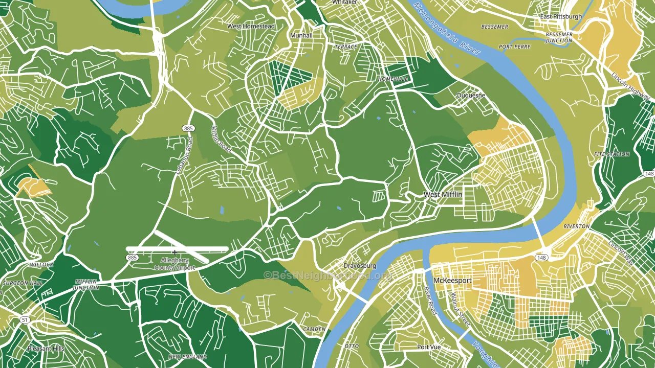 15122, PA block-group voter-turnout map