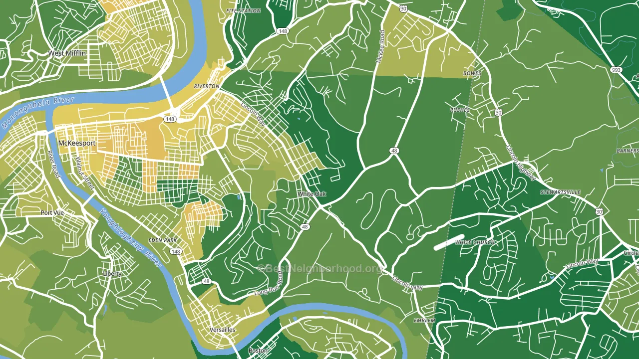15131, PA block-group voter-turnout map