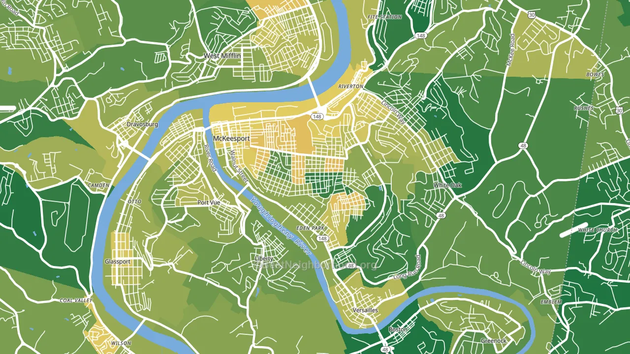 15132, PA block-group voter-turnout map