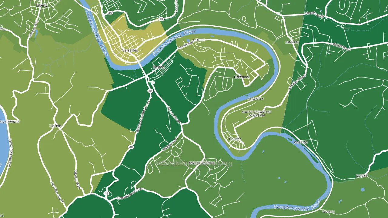 15135, PA block-group voter-turnout map
