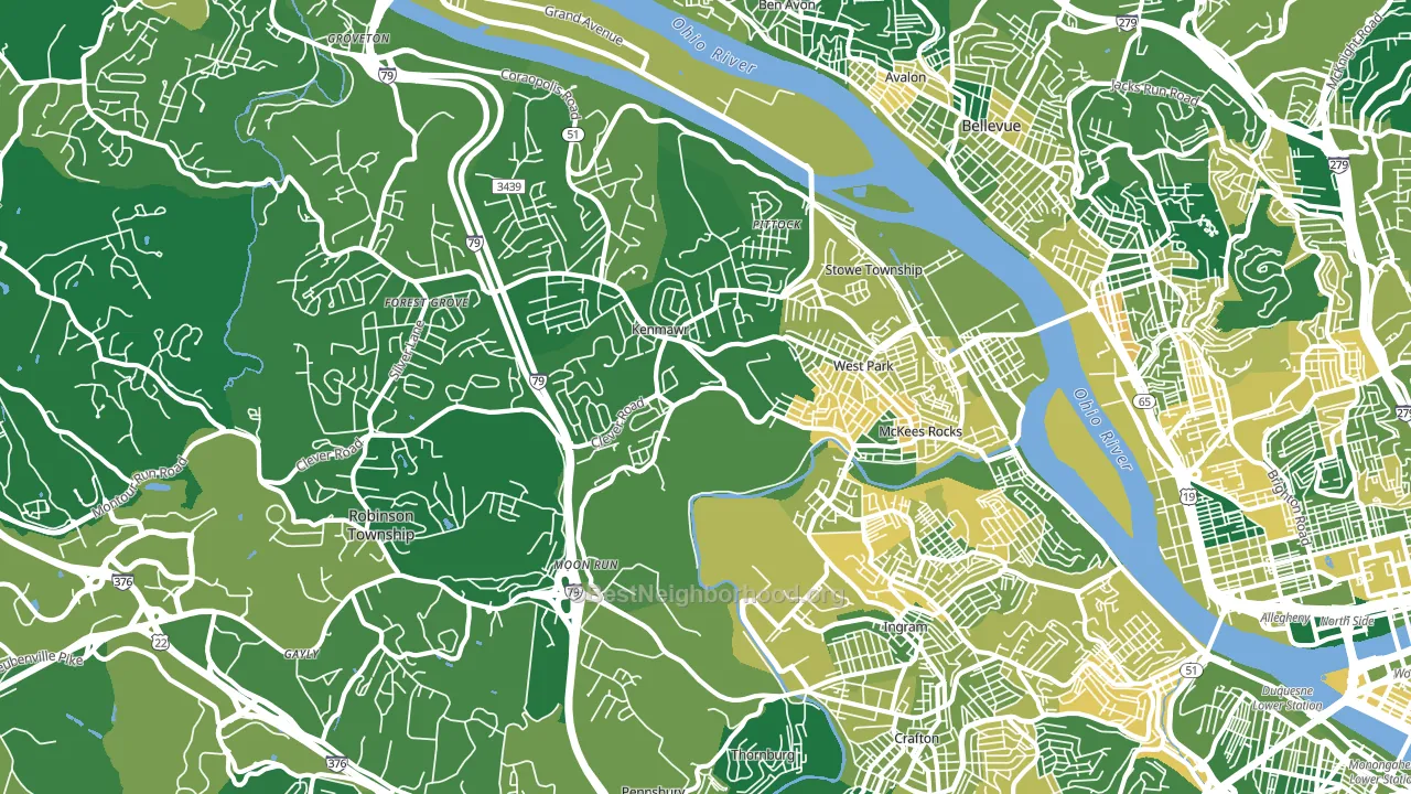 15136, PA block-group voter-turnout map
